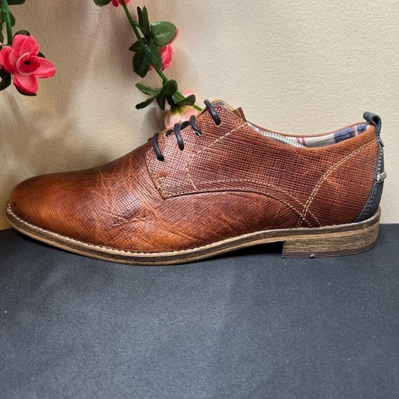 🌹Bullboxer Brown Leather Shoes Men’s 10 Casual Work Office Business Texetos - Picture 4 of 14